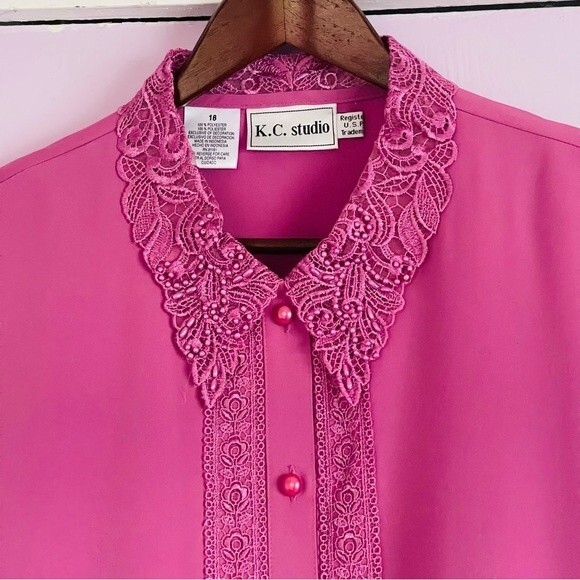 Women’s K.C. Studio Embellished Polyester Top Sz 18 Purple - Picture 2 of 4